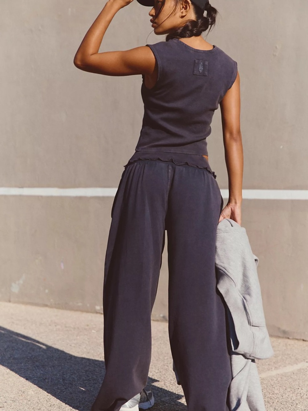 FP Movement Set Me Free Set Black Wide Leg Sweatpants + Cropped Tank size S - Picture 2 of 7